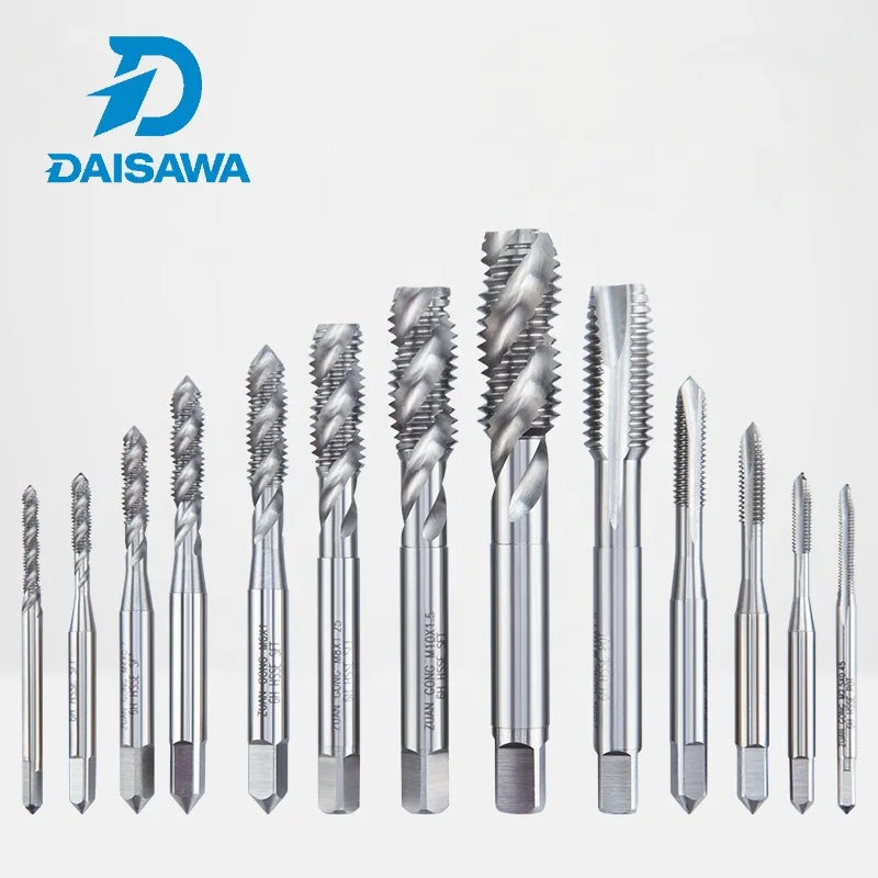 HSS Spiral Flute Taps M3 M4 M5 Machine Thread Cutting Tool High Speed Steel Metric Tap for Stainless Steel Copper
