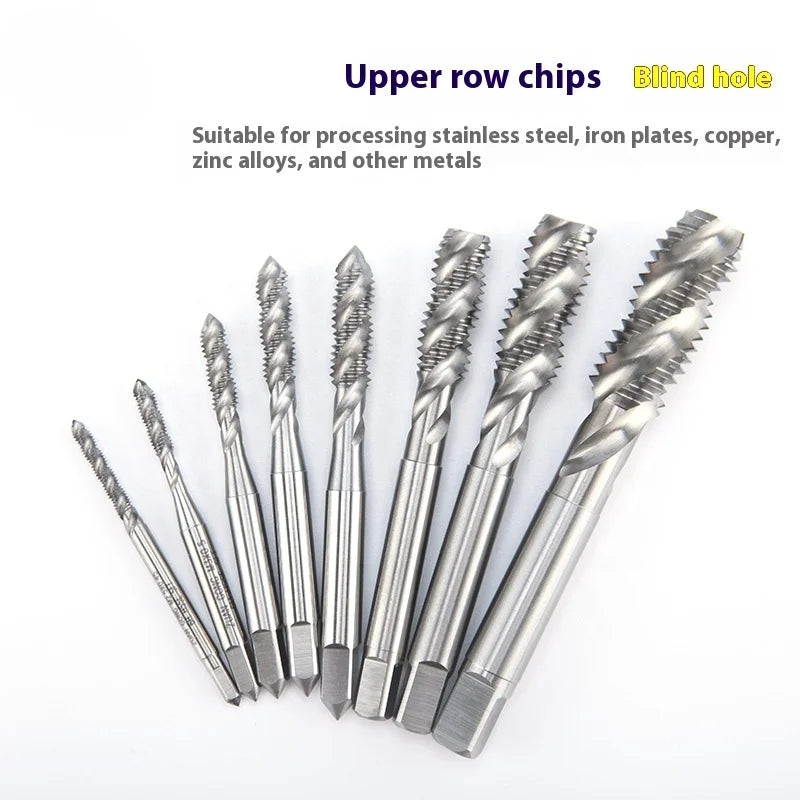 HSS Spiral Flute Taps M3 M4 M5 Machine Thread Cutting Tool High Speed Steel Metric Tap for Stainless Steel Copper