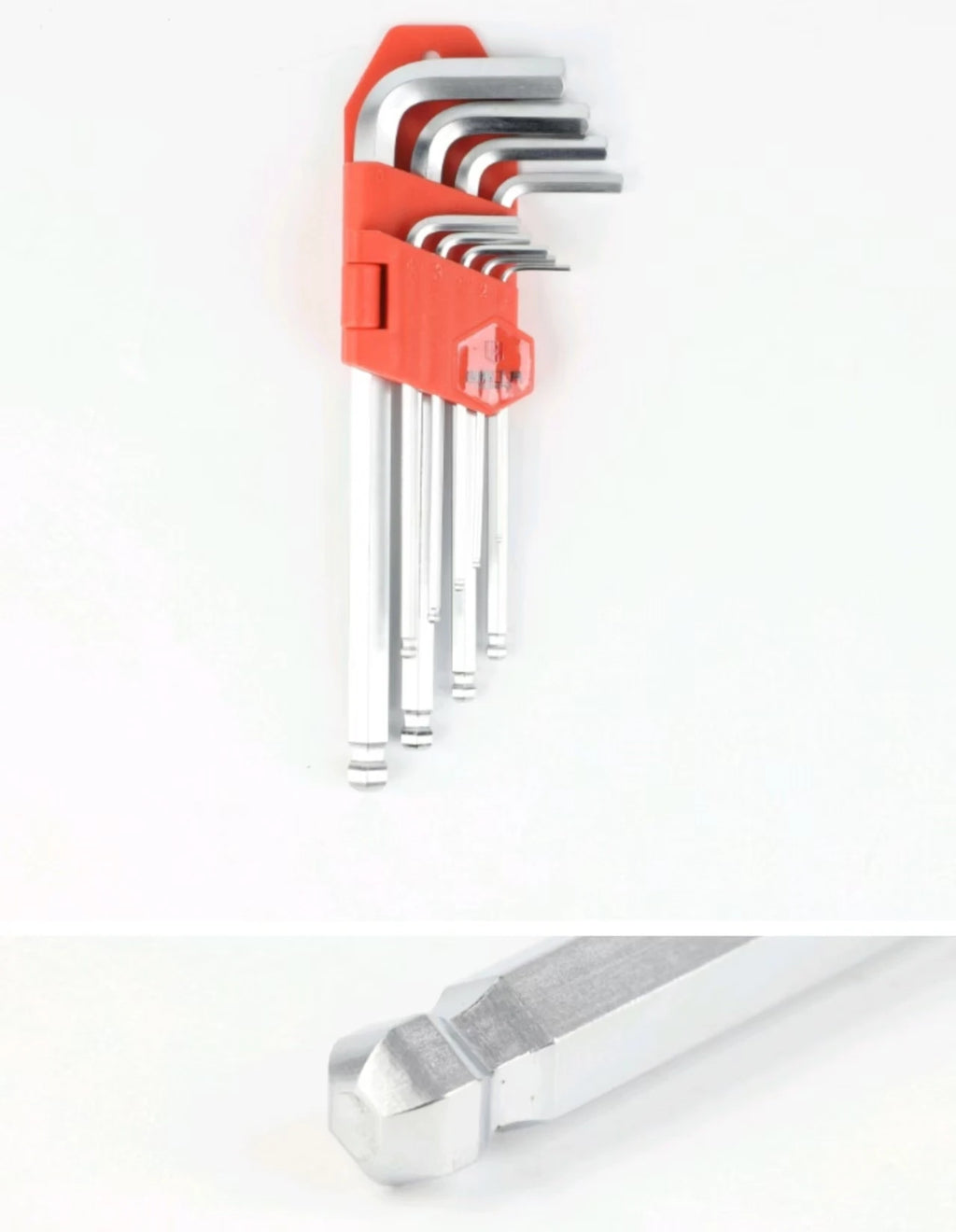 Long 9pcs Allen Hex Ball Torx L-Key Wrench Kit Metric 1.5mm 10mm 1/16 3/8 Spanner Tools Cr-V for DIY OEM Customization