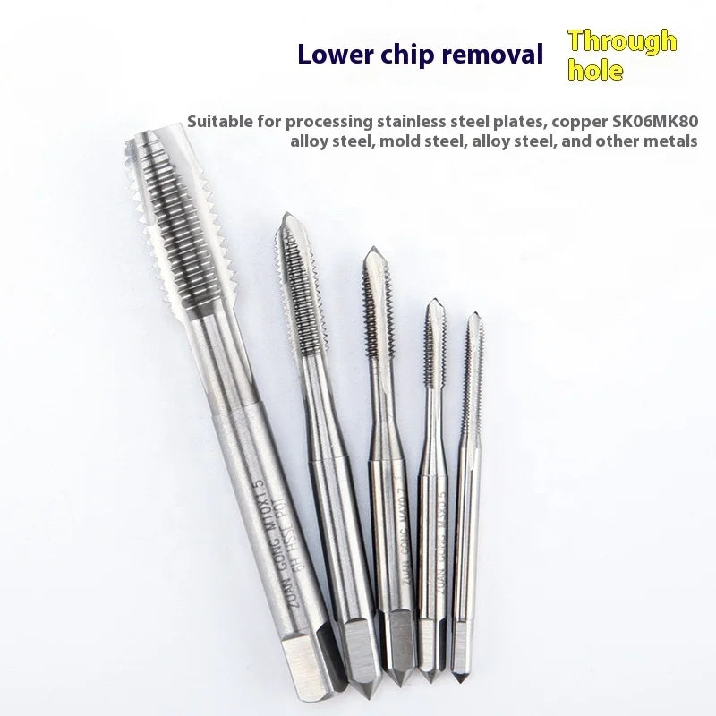 HSS Spiral Flute Taps M3 M4 M5 Machine Thread Cutting Tool High Speed Steel Metric Tap for Stainless Steel Copper